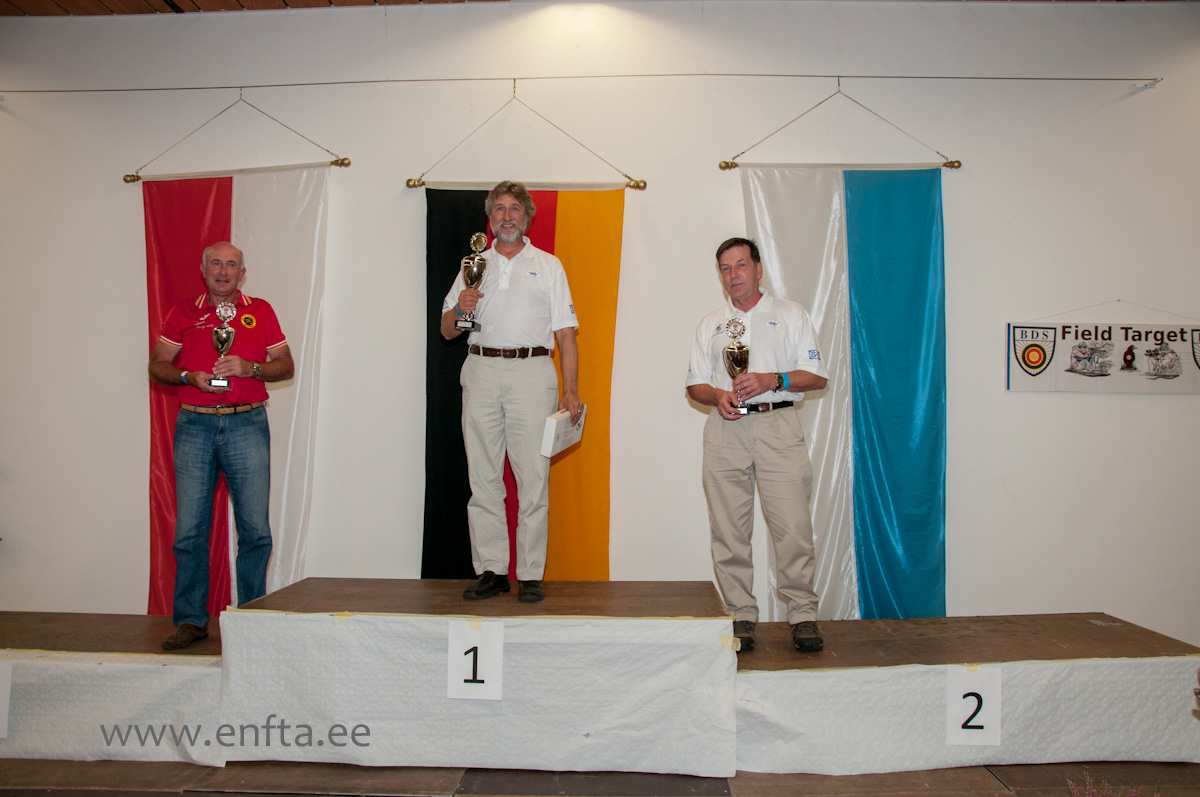 Best three PCP Veterans. Third place Jesus sangroniz ES, Second place Mark Catlin US, first place Greg Sauve US